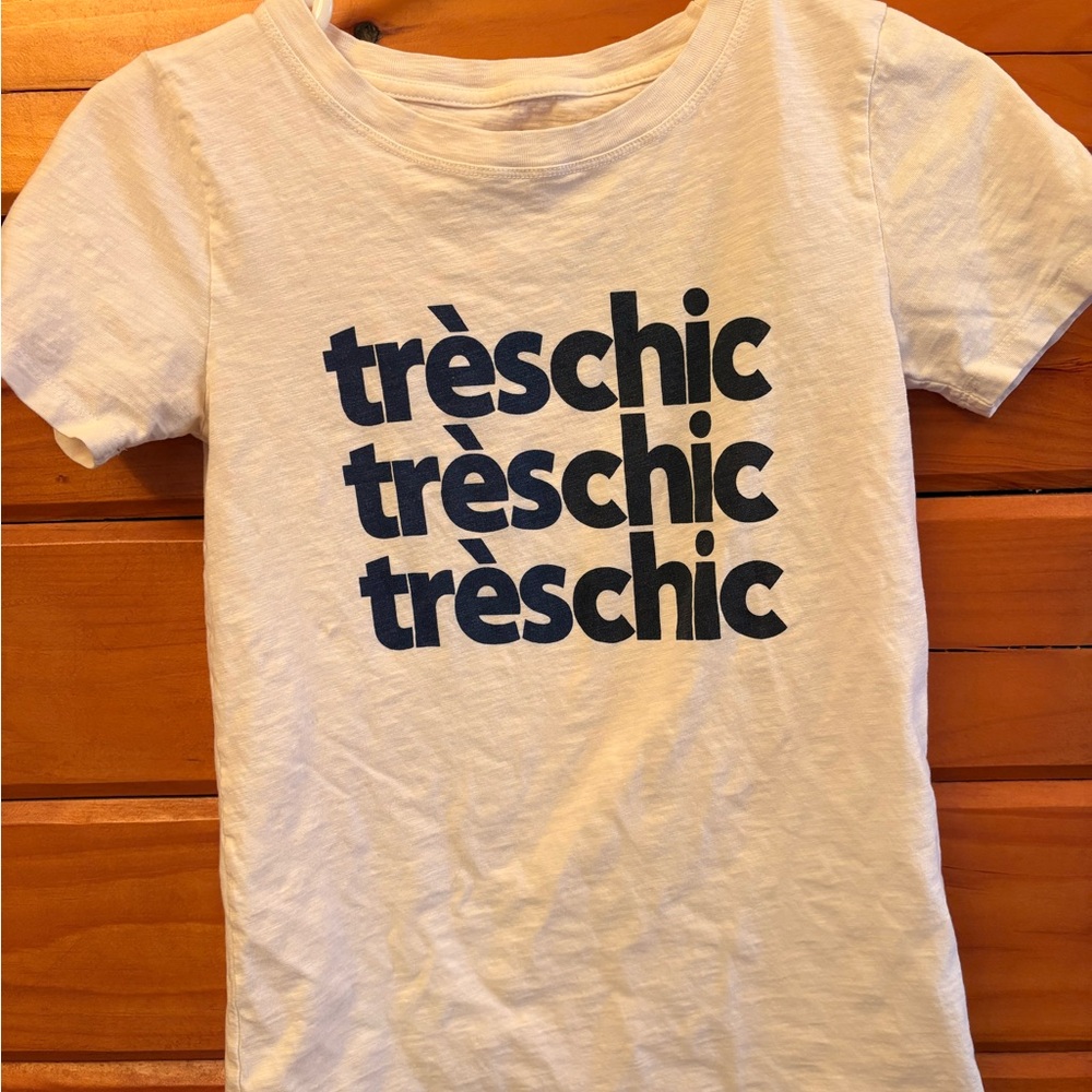 J. Crew Graphic Tee in White with Navy Print